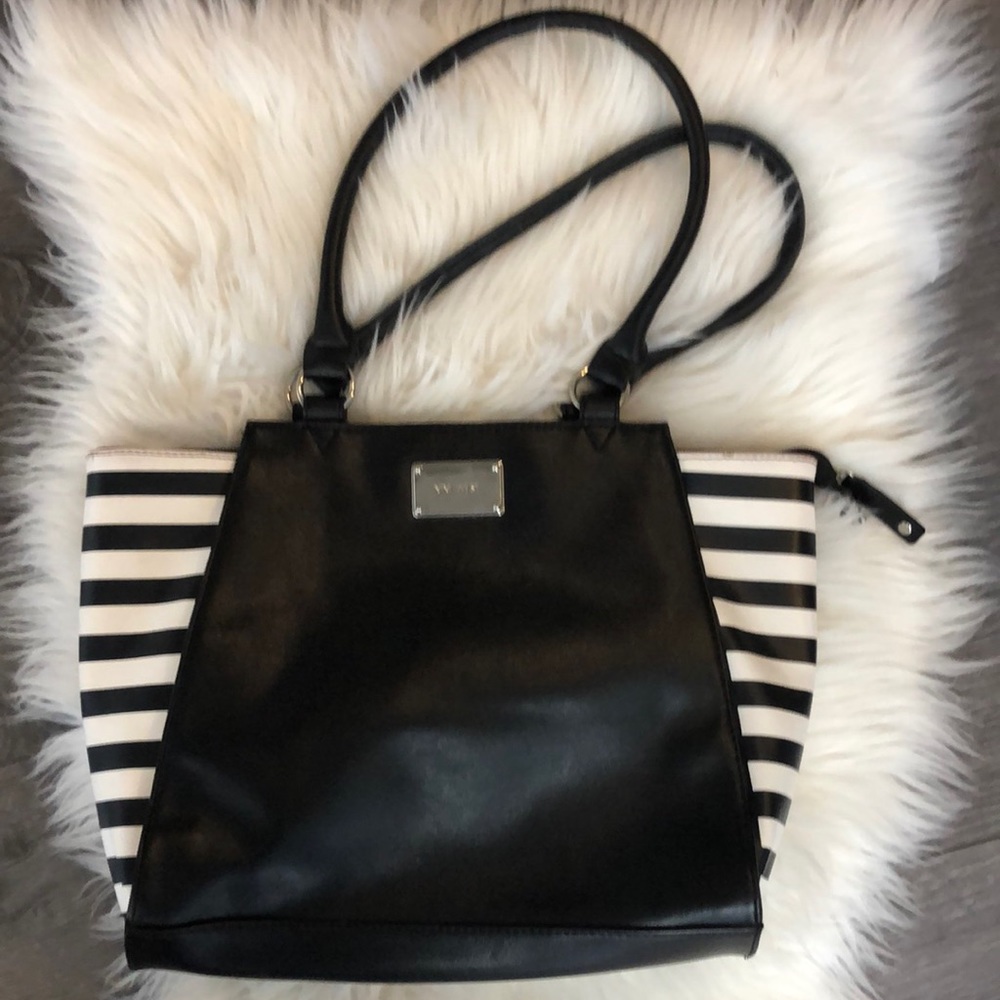 Nine West Black and White Stripe Bag